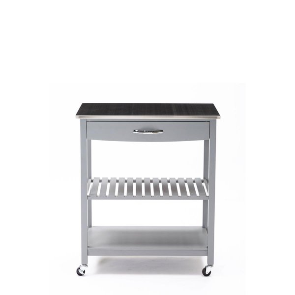 Boraam Boraam 50658 Holland Kitchen Cart with Stainless Steel Top - Gray 50658